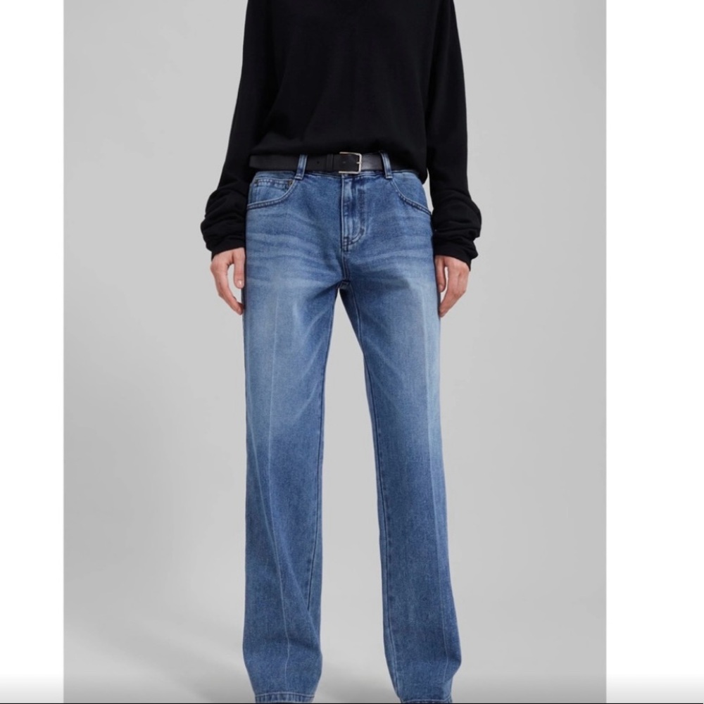 NWT The Frankie Shop Drae Montrose Straight Leg Jean in Blue Wash